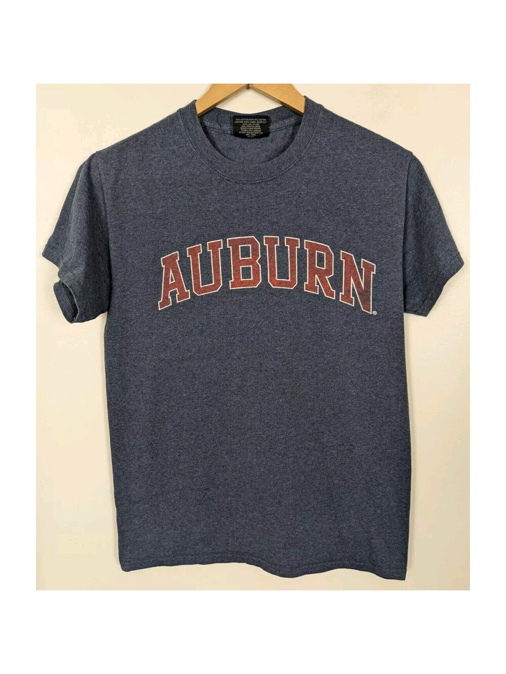 Vintage Auburn University Tee Navy Blue Adult Size Small MV Sport